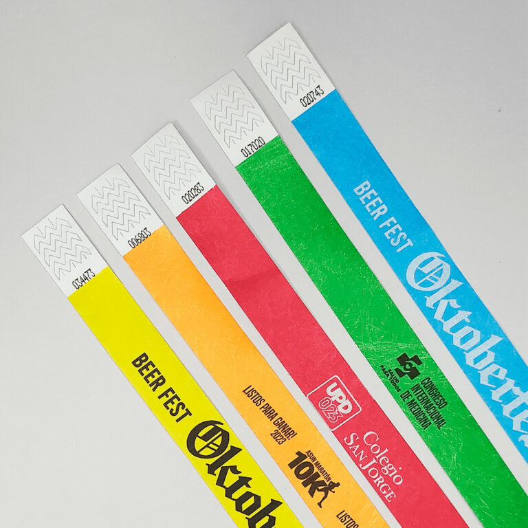 Pulseras tyvek impermeables para eventos