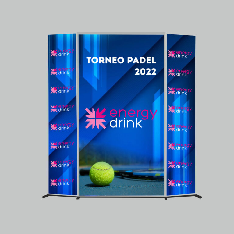 Backpodium plegable de 3 paneles.