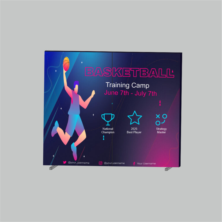 Backpodium plegable de 2 paneles.