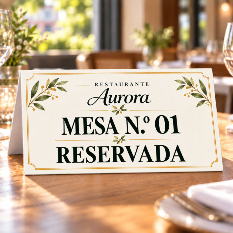 Cartel de mesa PVC
